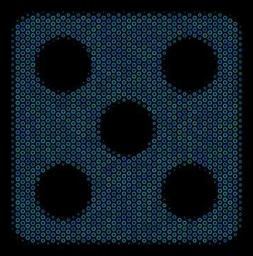 Dice Mosaic Icon of Halftone Bubbles イラスト素材