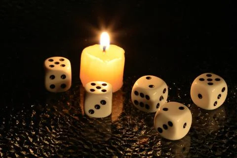 Dice in night Stock Photos