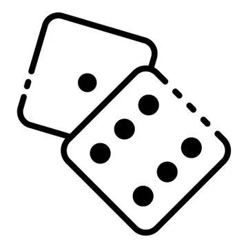 Dice one six face icon, outline style Stock Illustration