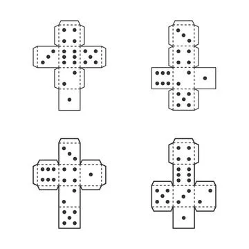 Dice outline contour black vector isolated on white background Stock Illustration