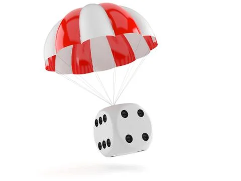 Dice with parachute Stock Illustration
