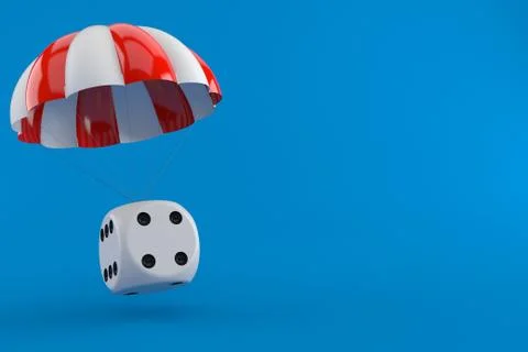 Dice with parachute Foto stock