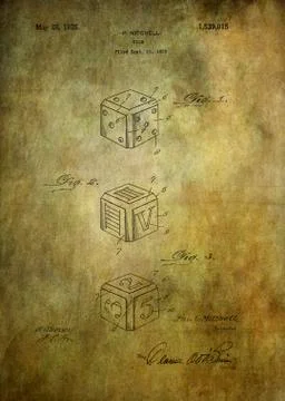 Dice patent from 1923 Illustrazione stock
