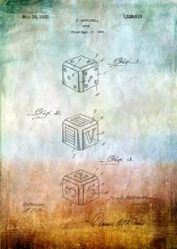 Dice patent from 1923 Illustrazione stock