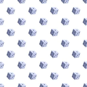 Dice pattern repeating texture for gambling background Illustrazione stock