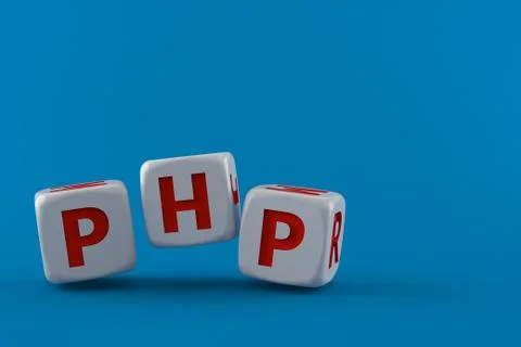Dice with php text Stock Illustration