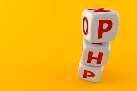 Dice with php text Stock-Illustration