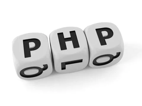 Dice with PHP text Stock-Illustration