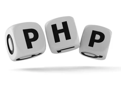 Dice with PHP text Stock Photos