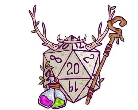 Dice for playing DnD Stock Illustration