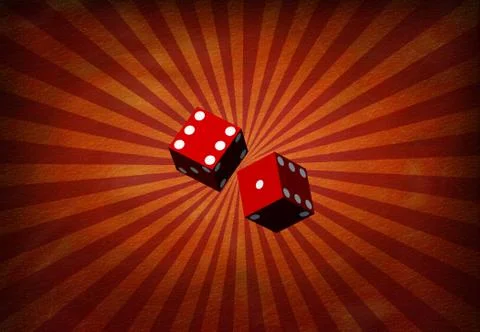 Dice on pop art background Stock Illustration