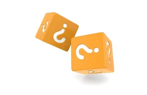 Dice with Question Mark. Stock Illustration