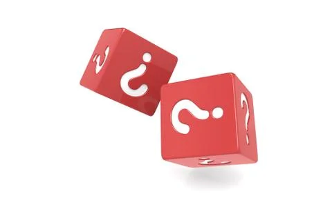 Dice with Question Mark. Stock Illustration