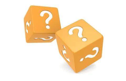 Dice with Question Mark. Stock Illustration