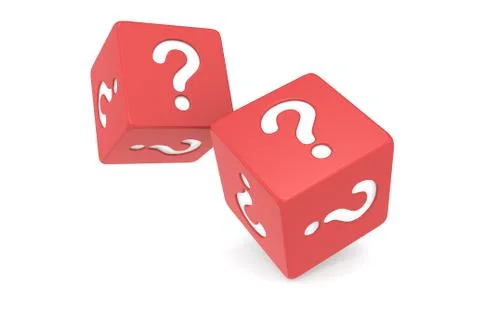 Dice with Question Mark. Stock Illustration