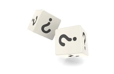 Dice with Question Mark. Stock-Illustration