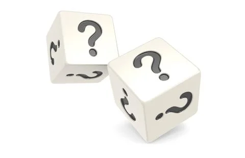 Dice with Question Mark. Illustrazione stock