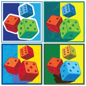 Dice in retro style Stock Illustration