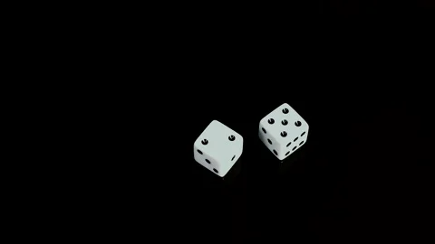 Dice Roll Five Two Making on black background Stock Footage 248757832