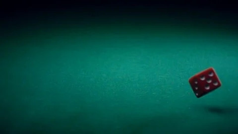 Dice Roll on the Game Table Stock Footage 70638226