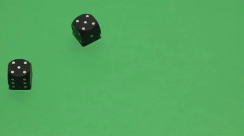 Dice roll on the green cloth Video stock 1000167