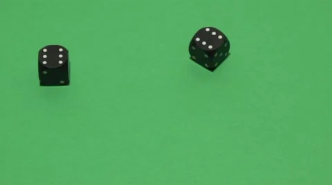 Dice roll on the green cloth Video stock 1000168