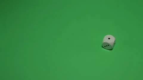 Dice Rolling number 1 on Green screen Chroma key pt1 of 9 Stock Footage 240151821