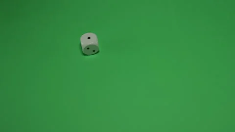 Dice Rolling number 1 on Green screen Chroma key pt2 of 9 Stock Footage 240152005