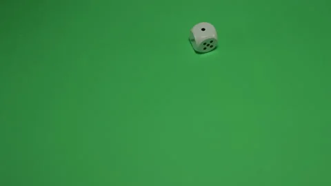 Dice Rolling number 1 on Green screen Chroma key pt4 of 9 Stock Footage 240153589