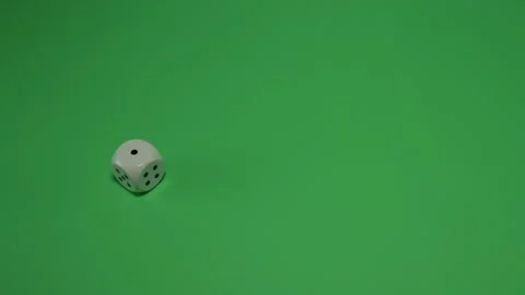 Dice Rolling number 1 on Green screen Chroma key pt5 of 9 Stock Footage 240154767