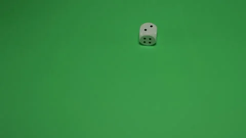 Dice Rolling number 2 on Green screen Chroma key pt2 of 6 Stock Footage 240158475