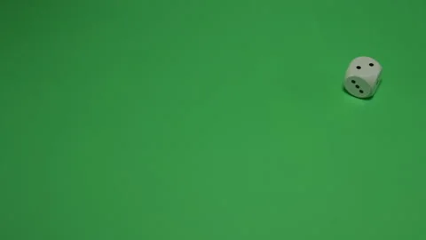 Dice Rolling number 2 on Green screen Chroma key pt6 of 6 Stock Footage 240161052