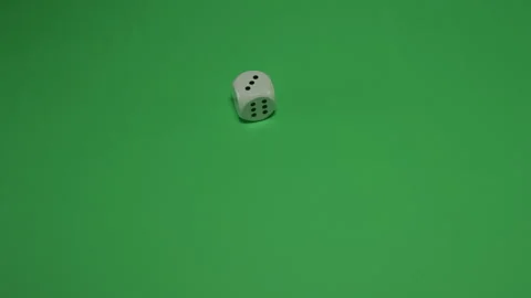 Dice Rolling number 3 on Green screen Chroma key pt4 of 9 Stock Footage 240163190
