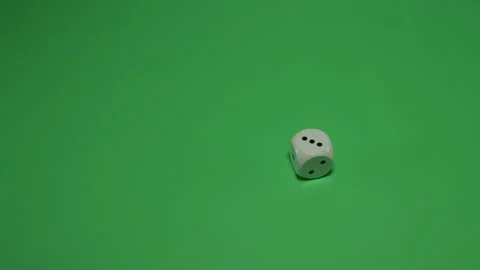Dice Rolling number 3 on Green screen Chroma key pt5 of 9 Stock Footage 240163938
