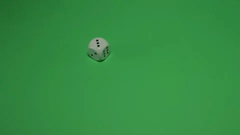 Dice Rolling number 3 on Green screen Chroma key pt9 of 9 Stock Footage 240166346