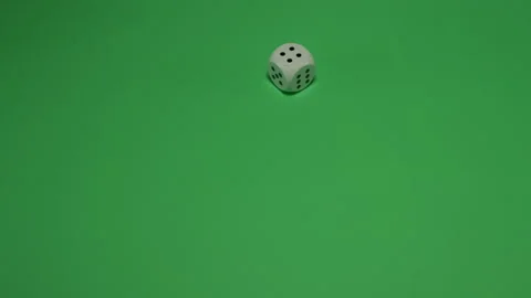 Dice Rolling number 4 on Green screen Chroma key pt1 of 11 Stock Footage 240166394