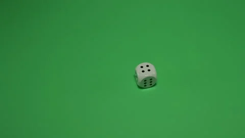 Dice Rolling number 4 on Green screen Chroma key pt6 of 11 Stock Footage 240171052