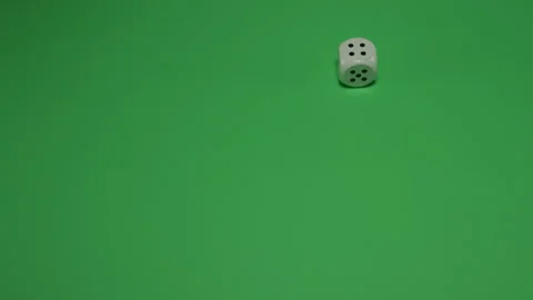 Dice Rolling number 4 on Green screen Chroma key pt11 of 11 Stock Footage 240171737