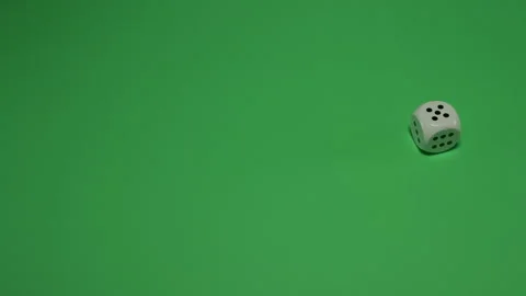 Dice Rolling number 5 on Green screen Chroma key pt1 of 12 Stock Footage 240172698