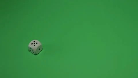 Dice Rolling number 5 on Green screen Chroma key pt2 of 12 Stock Footage 240173469