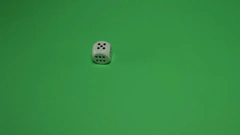 Dice Rolling number 5 on Green screen Chroma key pt4 of 12 Stock Footage 240175244