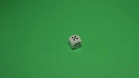 Dice Rolling number 5 on Green screen Chroma key pt6 of 12 Stock Footage 240176569