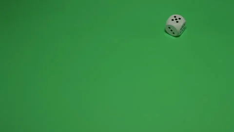 Dice Rolling number 5 on Green screen Chroma key pt7 of 12 Stock Footage 240178358