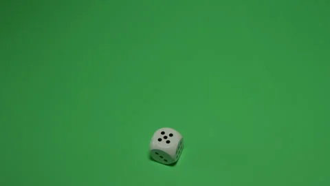 Dice Rolling number 5 on Green screen Chroma key pt12 of 12 Stock Footage 240180609