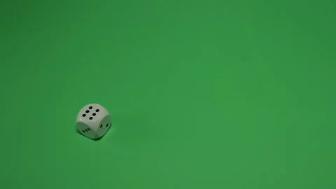 Dice Rolling number 6 on Green screen Chroma key pt2 of 12 Stock Footage 240181682