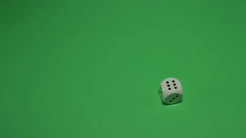 Dice Rolling number 6 on Green screen Chroma key pt3 of 12 Stock Footage 240182779
