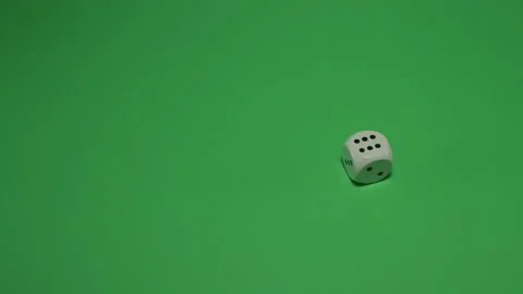 Dice Rolling number 6 on Green screen Chroma key pt5 of 12 Stock Footage 240183904