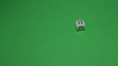 Dice Rolling number 6 on Green screen Chroma key pt6 of 12 Stock Footage 240184517