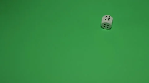 Dice Rolling number 6 on Green screen Chroma key pt7 of 12 Stock Footage 240184567