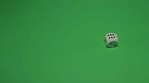 Dice Rolling number 6 on Green screen Chroma key pt10 of 12 Video stock 240187535